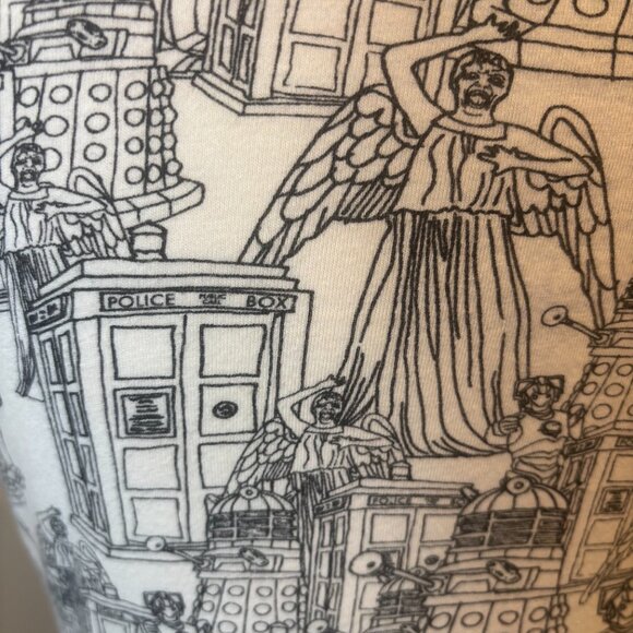 Dr. Who Dress Tank Knee Length Black and White Weeping Angel Dalek Tardis - Picture 4 of 8